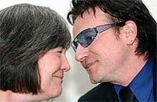 Clare Short MP meets U2 singer Bono