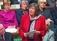 Clare Short MP speaking in the chamber of the House of Commons