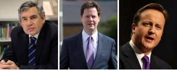Gordon Brown, David Cameron and Nick Clegg