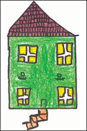 Child's drawing of a house