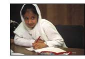 Girl studying in classroom