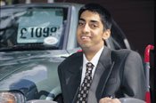 Person in car lot
