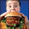 Child eating burger