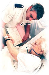 Nurse looking after patient