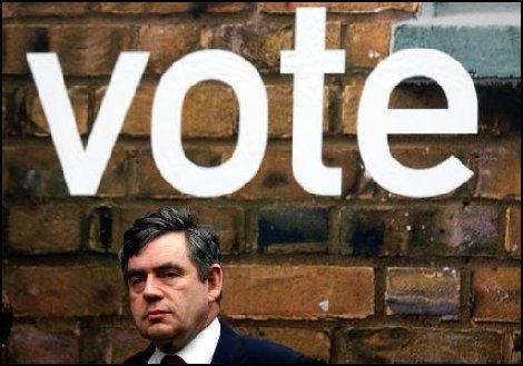 Gordon Brown at Labour poster launch